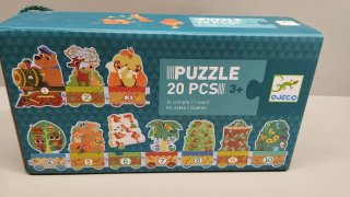 Puzzle Djeco 20 piezas animales tren
