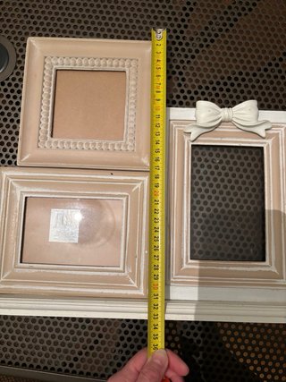 Cornice portafoto tripla beige e bianca