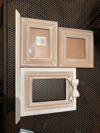 Cornice portafoto tripla beige e bianca