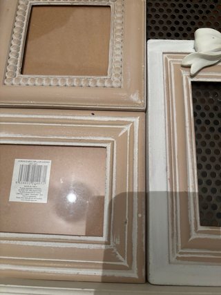 Cornice portafoto tripla beige e bianca