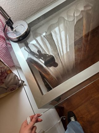 Mesa escritorio cristal y metal