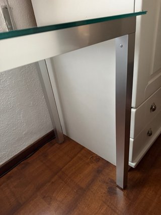 Mesa escritorio cristal y metal