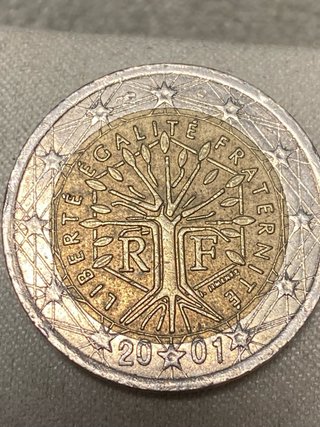 Moneda 2€ Francia 2001 error fabricación