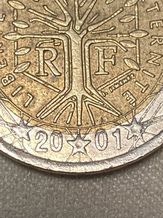 Moneda 2€ Francia 2001 error fabricación