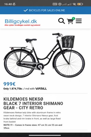 Bicicleta 28" importata dalla Danimarca Kildemoes da passeggio