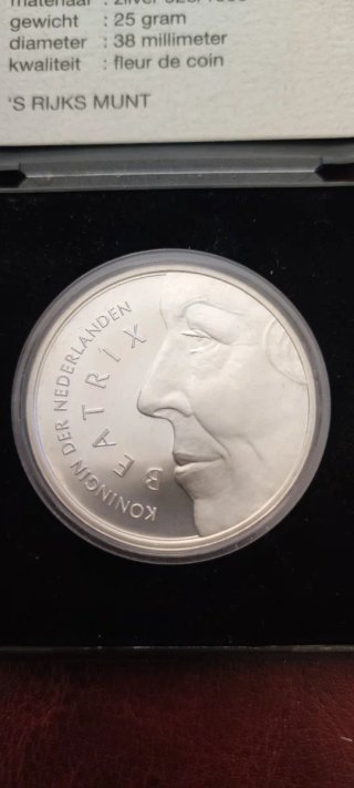 Moneda 50 Gulden Plata 1991 Beatrix Claus