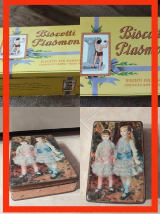 Set 2 Scatole Latta Plasmon e Pavesi Vintage