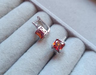 Pendientes Plata 925 Baño Oro Rojo