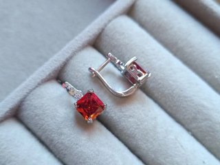 Pendientes Plata 925 Baño Oro Rojo