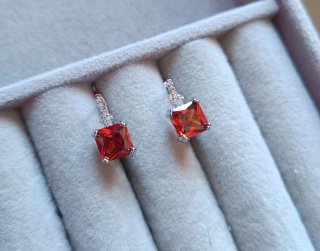 Pendientes Plata 925 Baño Oro Rojo