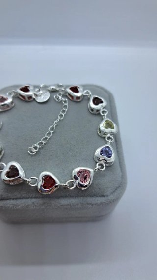 Pulsera Corazones Plata de Ley 925