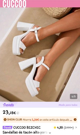 Sandalias de tacón blancas