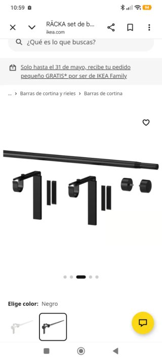Barra Cortinas Ikea Räcka Gris