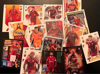 Lotto Carte Calciatori AS Roma - Mancini, Dybala,