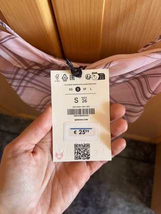 Vestido rosa y marrón a cuadros