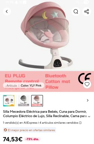 Hamaca para bebé rosa