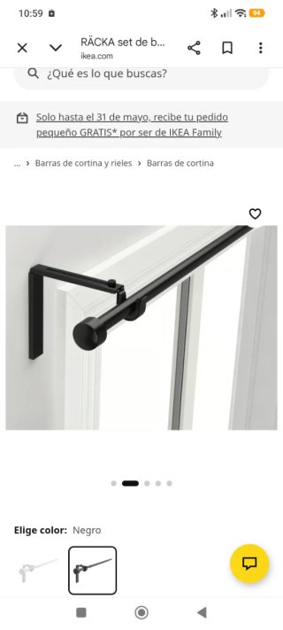 Barra cortina metal gris Ikea