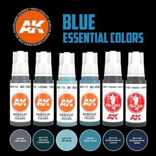 SET AK COLORES ESENCIALES AZULES – 3GEN ACRILICA