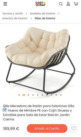 Poltrona a dondolo XL beige e marrone