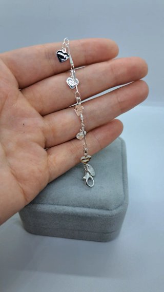 Pulsera Plata Ley 925 Corazón Love