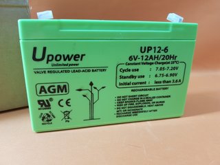 Batería U-Power AGM 6V 12Ah Sellada Recargable