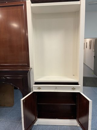 Mueble de salón caoba con chimenea