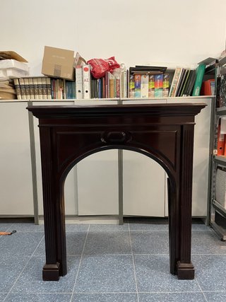 Mueble de salón caoba con chimenea
