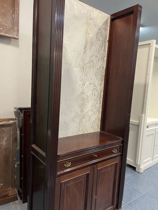 Mueble de salón caoba con chimenea