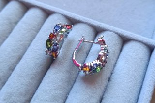 Pendientes Baño Oro blanco Multicolor