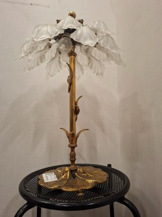 Lampada da tavolo fiore in ottone