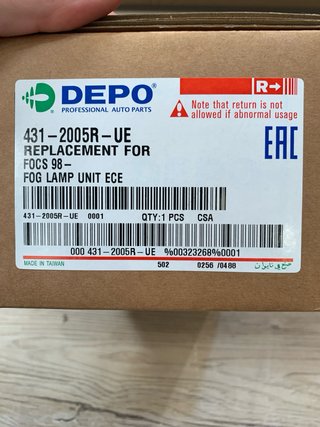 Faro Antiniebla Delantero Derecho DEPO 2902399