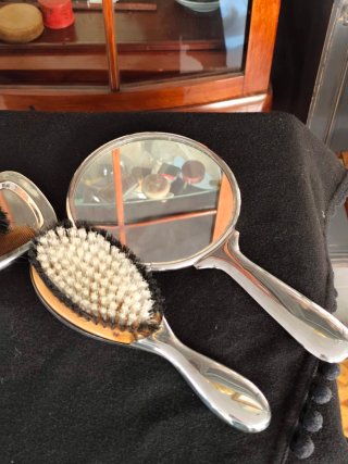 Juego de tocador plateado