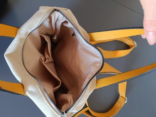 Bolso Mochila Verde y Rosa