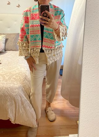 Chaqueta Étnica Decorada Talla Única