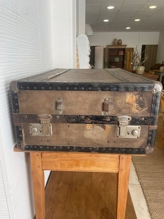 Maleta vintage lienzo & metal 75x47x25