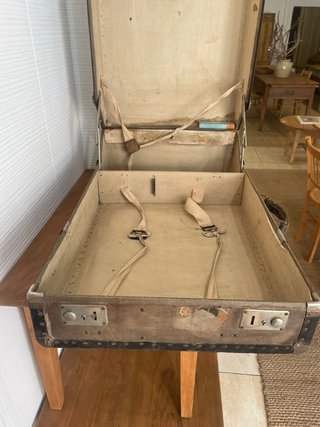 Maleta vintage lienzo & metal 75x47x25