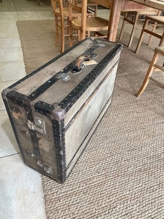 Maleta vintage lienzo & metal 75x47x25