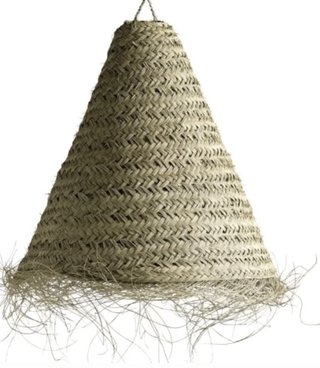 Lámpara de techo de esparto tejida