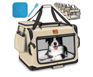 Transportín TRESKO para perros beige y negro