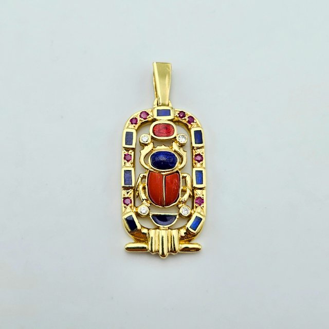 Colgante Oro 18K Cartucho con diamantes, 10gr, 4cm