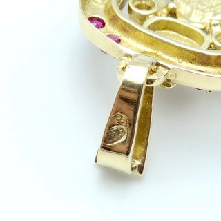 Colgante Oro 18K Cartucho con diamantes, 10gr, 4cm