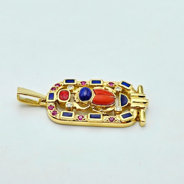 Colgante Oro 18K Cartucho con diamantes, 10gr, 4cm