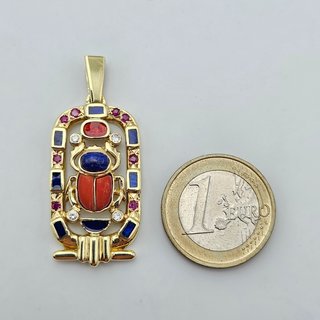 Colgante Oro 18K Cartucho con diamantes, 10gr, 4cm