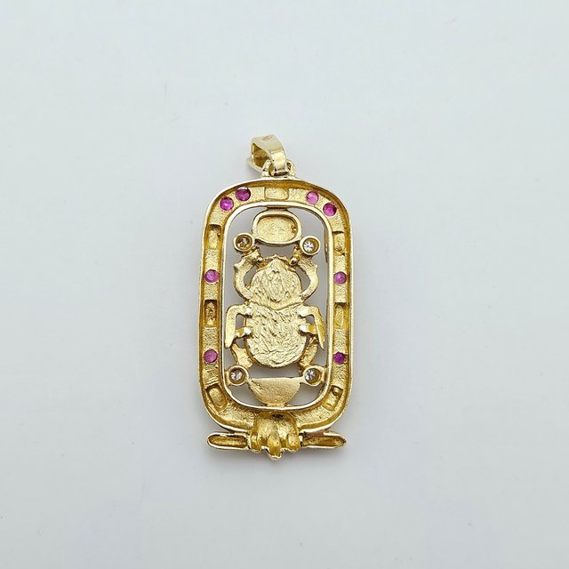 Colgante Oro 18K Cartucho con diamantes, 10gr, 4cm