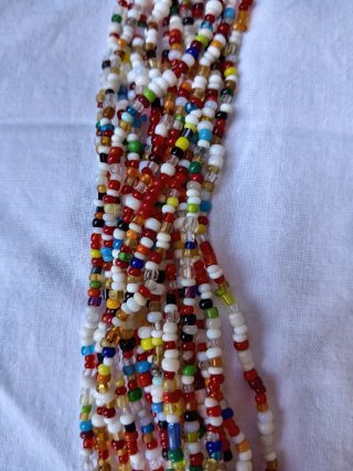 Collana donna etnica multifilo micro-perline