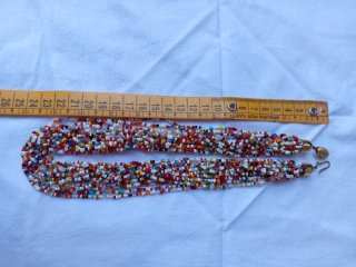 Collana donna etnica multifilo micro-perline
