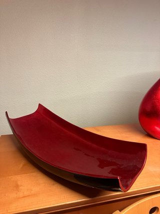 Juego de 2 jarrones metálicos rojos