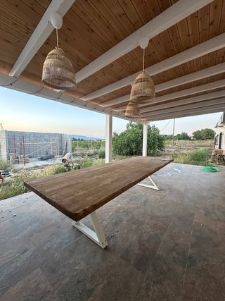 Mesa de madera rústica de carpintero