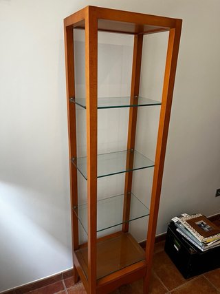 Estantería madera cristal cajón