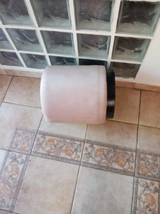 Puff rosa de terciopelo